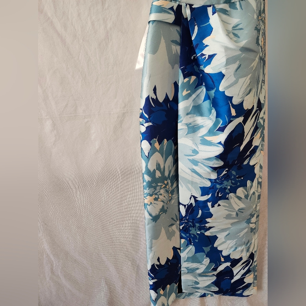 Kay Unger Lucienne Strapless Column Gown In Nile Blue Midnight Sz 6 - Picture 11 of 11